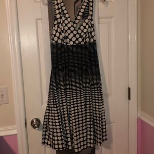 Calvin Klein Black and White Geometric Dress
